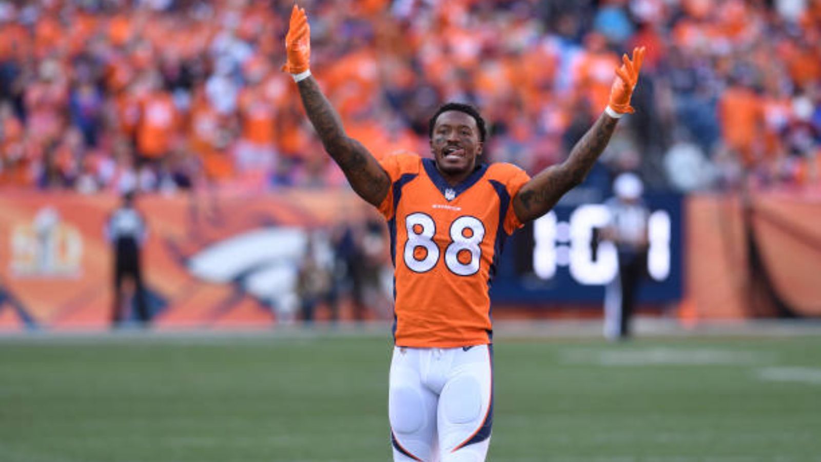 Demaryius Thomas con los Denver Broncos en 2018. Foto: Getty Images.
