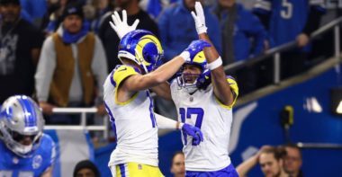 WR Cooper Kupp (izquierda) y WR Puka Nacua (derecha); Los Angeles Rams