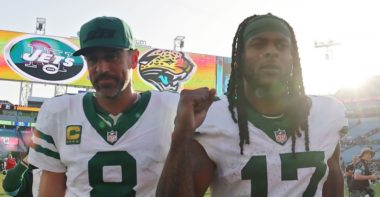 QB Aaron Rodgers y WR Davante Adams, New York Jets