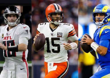 QB Kirk Cousins, Atlanta Falcons; QB Joe Flacco, Cleveland Browns; y QB Jimmy Garoppolo, Los Angeles Rams