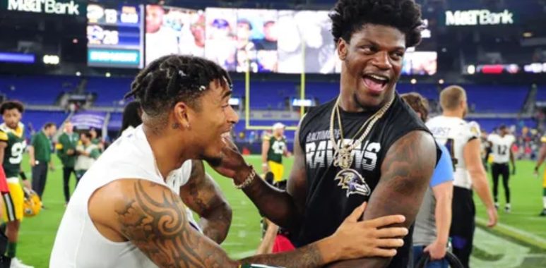 CB Jaire Alexander con los Green Bay Packers; QB Lamar Jackson, Baltimore Ravens