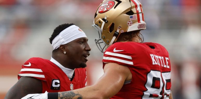 WR Deebo Samuel y TE George Kittle con los San Francisco 49ers en 2024
