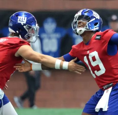 QB Jaxson Dart y QB Jameis Winston, New York Giants. Foto: New York Post