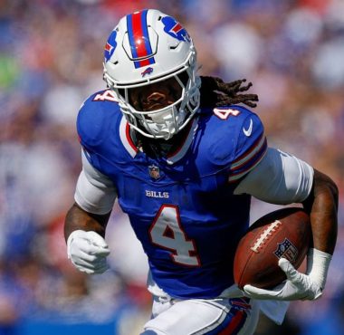 RB James Cook, Buffalo Bills. Foto: Lauren Leigh Bacho/Getty Images