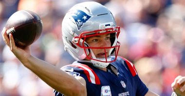 QB Drake Maye, New England Patriots. Foto: Danielle Parhizkaran/The Boston Globe