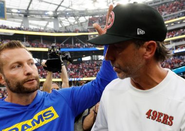 HC Sean McVay, Los Angeles Rams; y HC Kyle Shanahan, San Francisco 49ers. Foto: Getty Images
