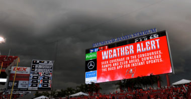 Raymond James Stadium antes del paso del huracán Milton