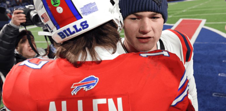 QB Josh Allen y QB Drake Maye