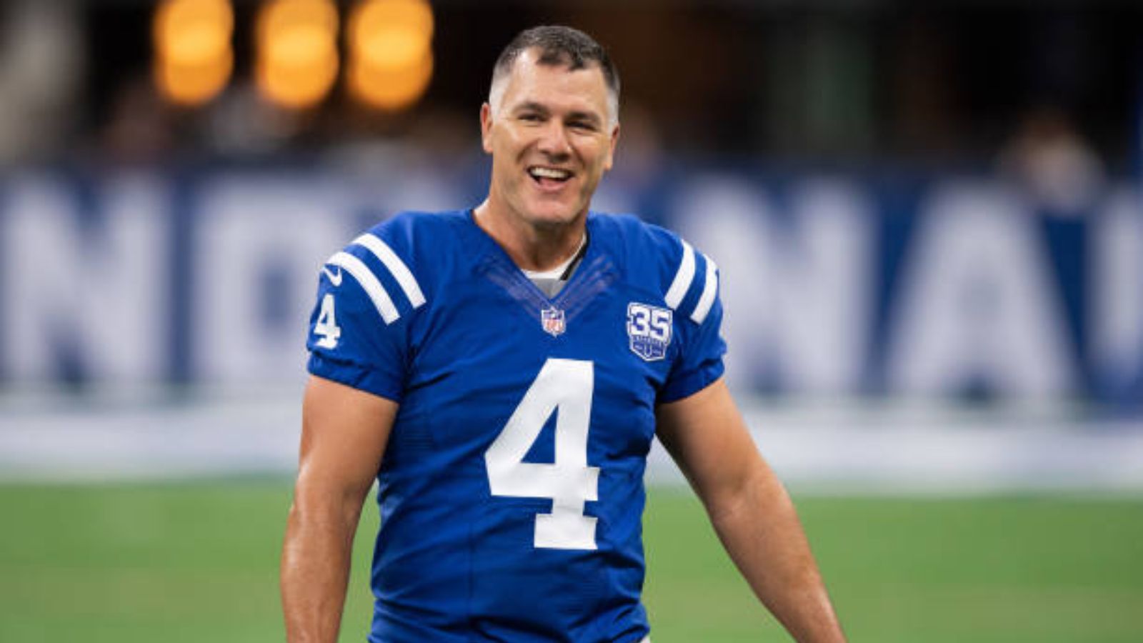 K Adam Vinatieri con los Indianapolis Colts en agosto de 2018. Foto: Getty Images.