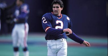 K Raul Allegre con los New York Giants en enero de 1987. Foto: Getty Images.