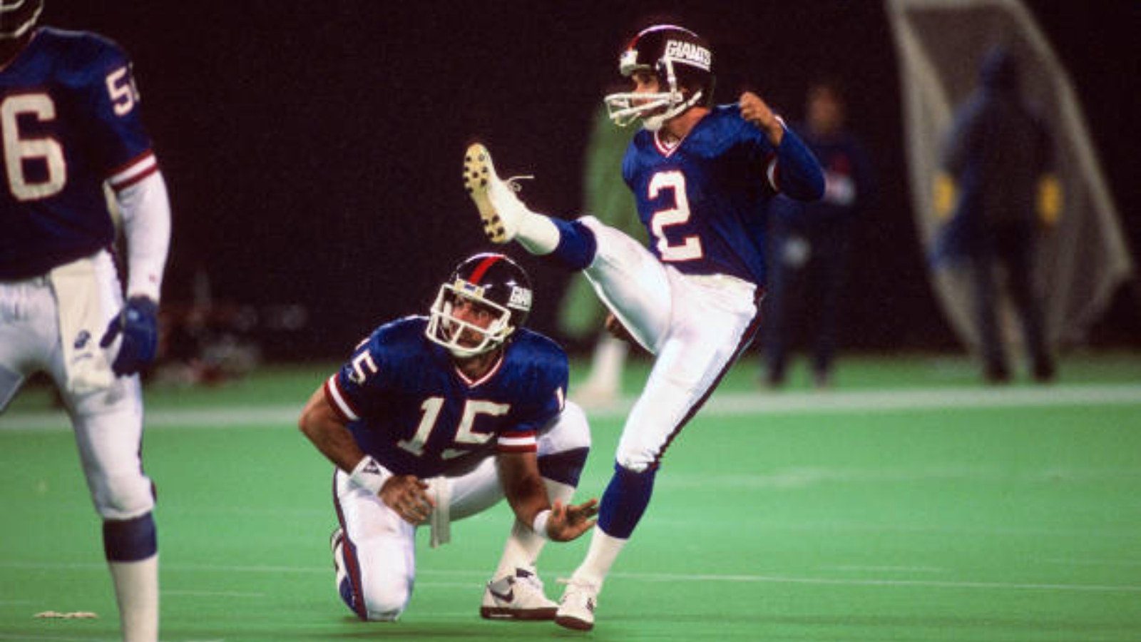 K Raul Allegre con los New York Giants en enero de 1990. Foto: Getty Images.