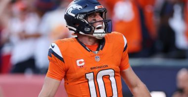 QB Bo Nix, Denver Broncos. Foto: Matthew Stockman/Getty Images