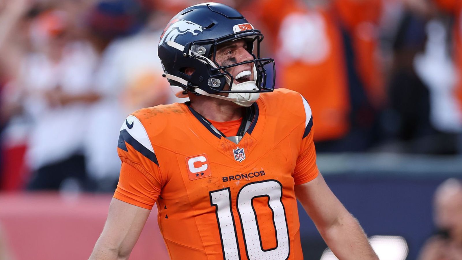 QB Bo Nix, Denver Broncos. Foto: Matthew Stockman/Getty Images