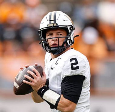 QB Diego Pavia, Universidad de Vanderbilt. Foto: Getty Images.