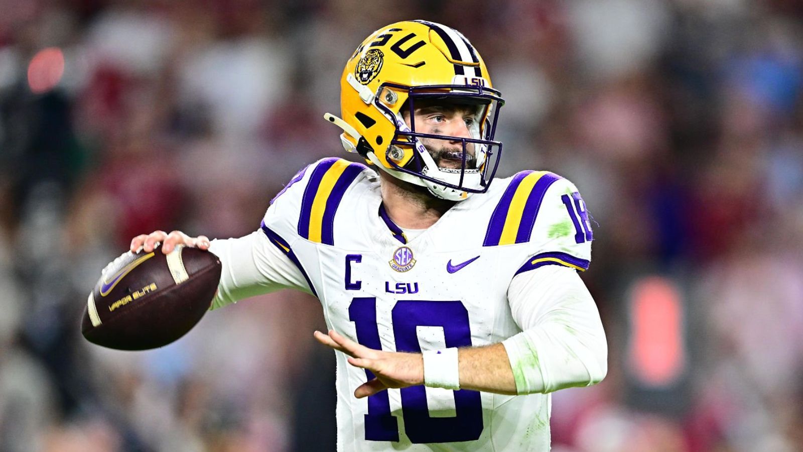QB Garrett Nussmeier, Universidad de LSU. Foto: Getty Images. 