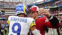 QB Matthew Stafford, Los Angeles Rams; y QB Brock Purdy, San Francisco 49ers. Foto: Getty Images.