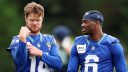 QB Sam Darnold y QB Jalen Milroe, Seattle Seahawks. Foto: Getty Images.