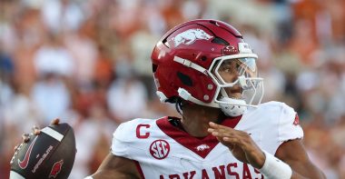 QB Taylen Green, Universidad de Arkansas. Foto: Getty Images.
