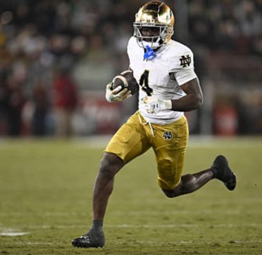 RB Jeremiyah Love, Universidad de Notre Dame. Foto: Getty Images.