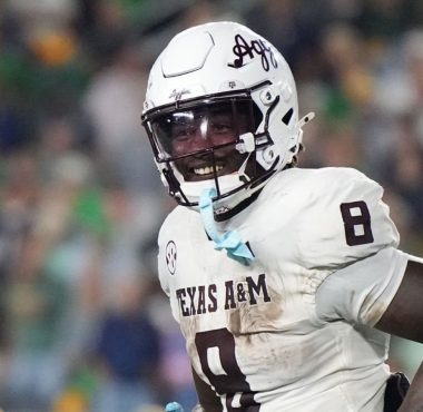 RB Le'Veon Moss con la Universidad de Texas A&M. Foto: Getty Images.