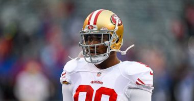 WR Aldon Smith con los San Francisco 49ers en 2014. Foto: Getty Images.