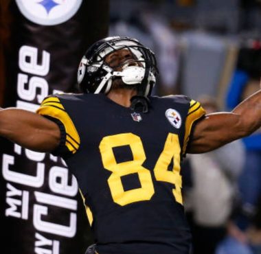 WR Antonio Brown con los Pittsburgh Steelers en 2018. Foto: Getty Images.