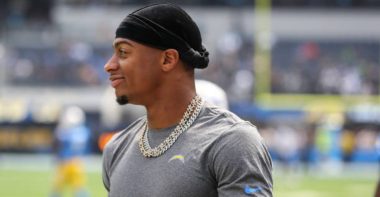 WR Brenden Rice con Los Angeles Chargers en 2024. Foto: Getty Images.