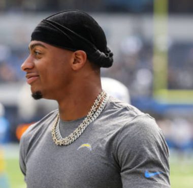 WR Brenden Rice con Los Angeles Chargers en 2024. Foto: Getty Images.
