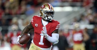 WR Deebo Samuel con los San Francisco 49ers en 2024. Foto: Getty Images.