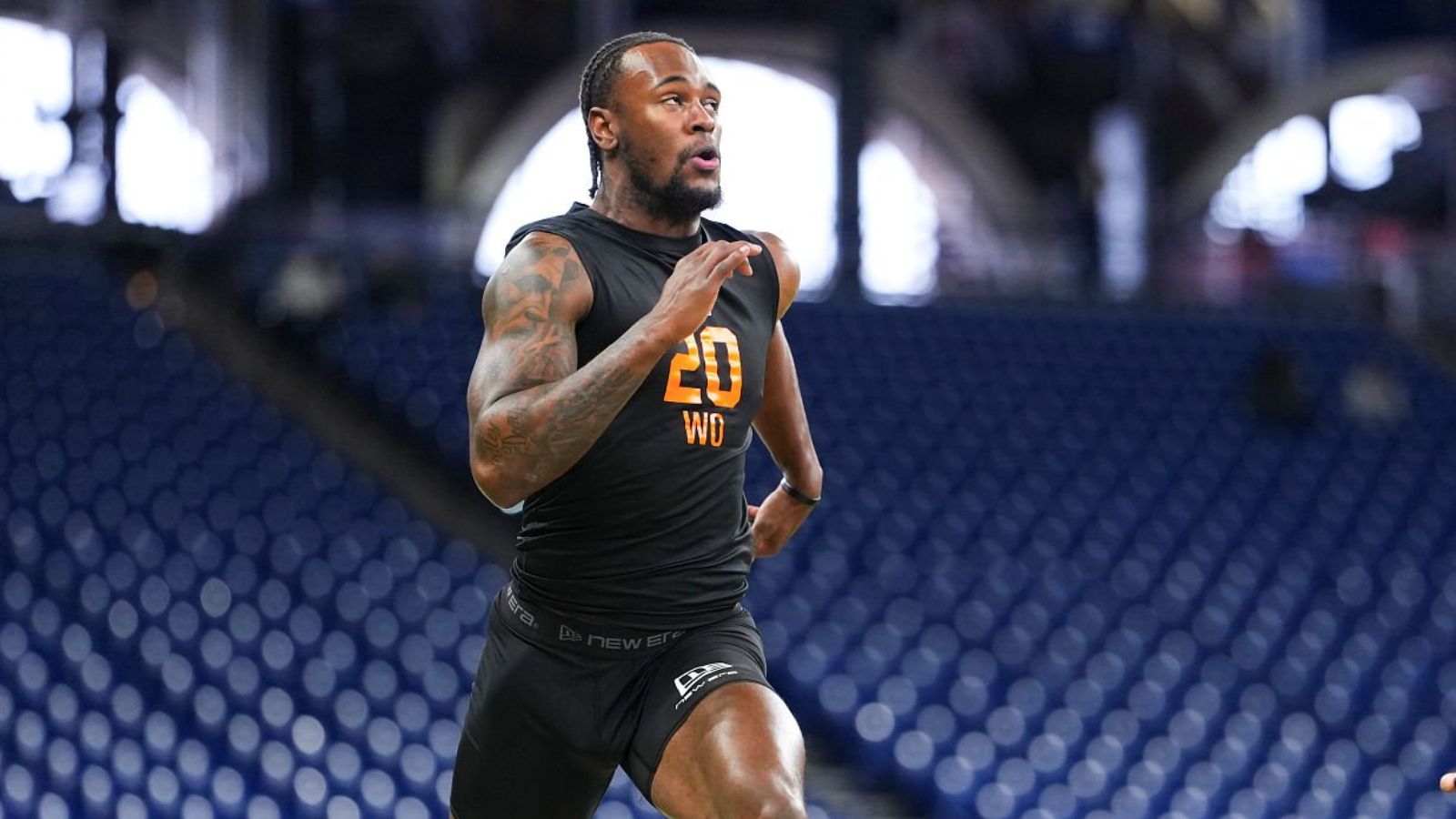 WR Malachi Fields, Universidad de Notre Dame. Foto: Getty Images.