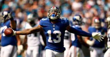WR Odell Beckham Jr. con los New York Giants en 2018. Foto: Getty Images.