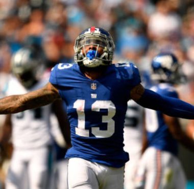 WR Odell Beckham Jr. con los New York Giants en 2018. Foto: Getty Images.