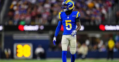 WR Tutu Atwell con Los Angeles Rams en octubre del 2025. Foto: Getty Images.