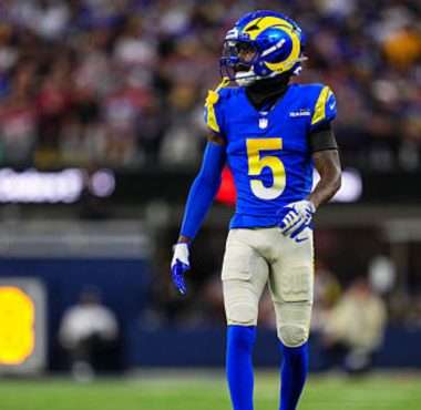 WR Tutu Atwell con Los Angeles Rams en octubre del 2025. Foto: Getty Images.