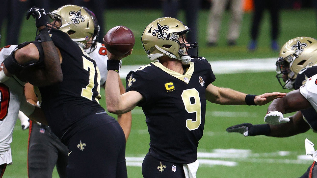 QB Drew Brees con los New Orleans Saints