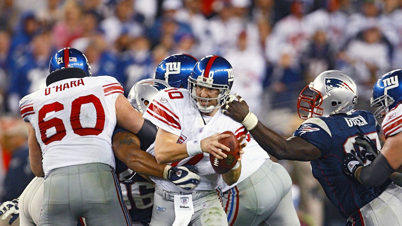 QB Eli Manning con los New York Giants en el Super Bowl XLII
