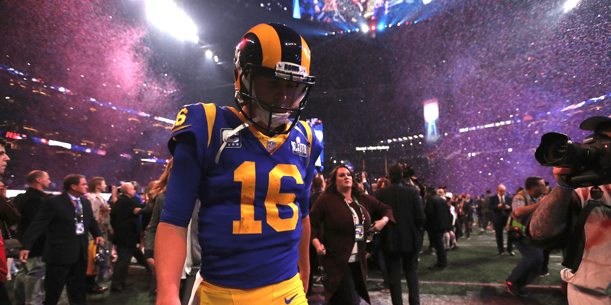 QB Jared Goff con los Rams en el Super Bowl LIII