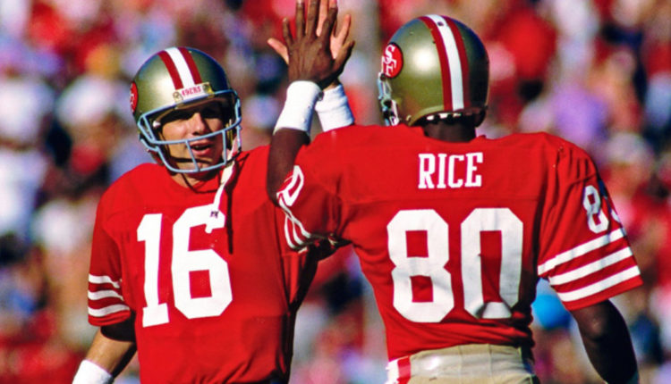 QB Joe Montana y WR Jerry Rice, San Francisco 49ers