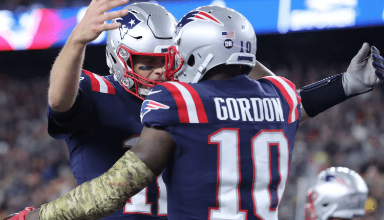 WR Josh Gordon con los Patriots en 2018