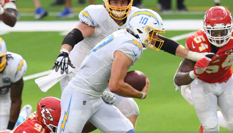 QB Justin Herbert, Los Angeles Chargers.