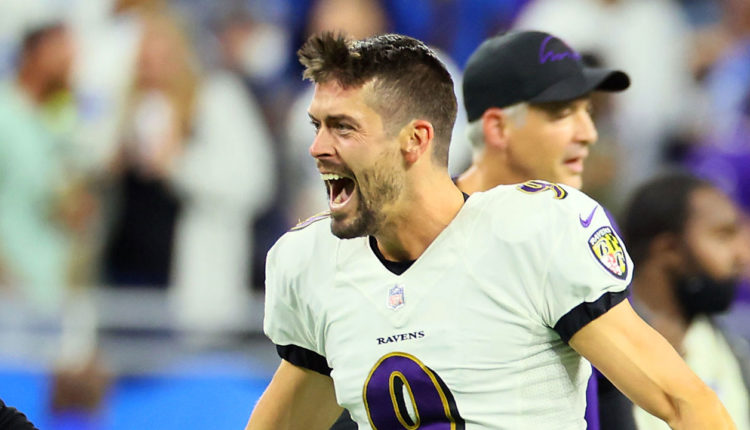 Justin Tucker, pateador de los Baltimore Ravens.