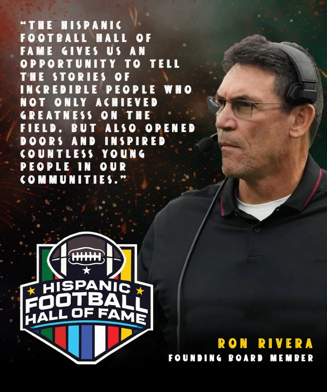 Ron Rivera, miembro fundador del Hispanic Football Hall of Fame