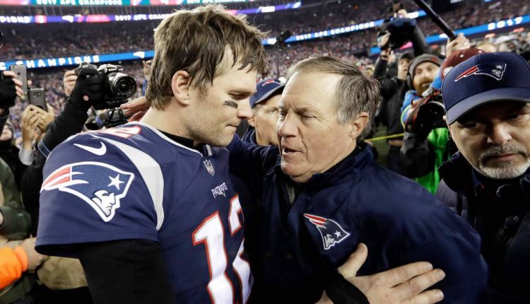 QB Tom Brady junto al HC Bill Belichick en los Patriots